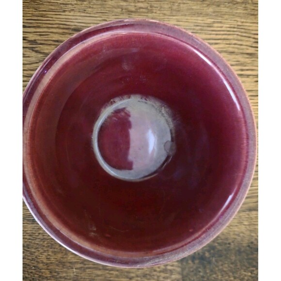 Vintage Bauer Ringware Pottery #36 Nesting Mixing Bowl Burgandy 5 1/4" - Picture 2 of 4